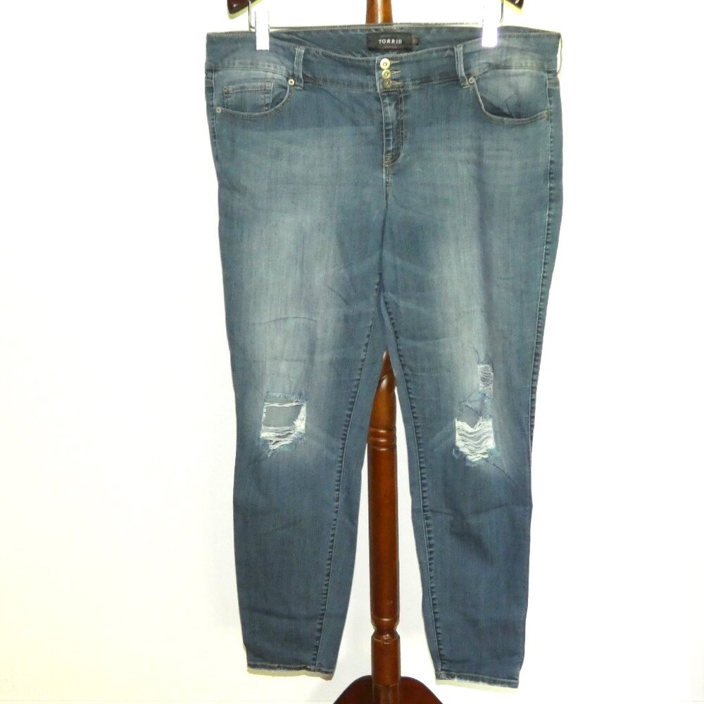 Torrid Premium Jegging distressed/destroyed stretch denim jeans